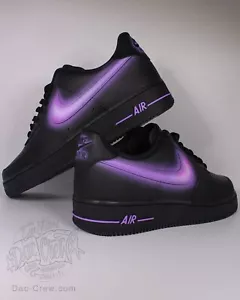 Custom Nike Air Force 1 „Purple Glow Swoosh „ handpainted and unique Sneakers - Bild 1 von 3