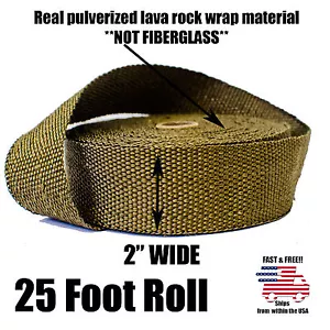 TITANIUM MOTORCYCLE EXHAUST WRAP HEADER PIPE HEAT INSULATION ROLL 2" x 25 FEET - Bild 1 von 3