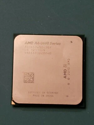 CPU AMD Fusion A6-3650 2.6 GHz Quad-Core  AD3650WNZ43GX - Fully Functional  - Image 1 of 2