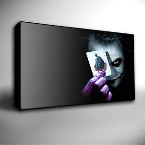 BATMAN 'THE JOKER' Heath Ledger - Stretched CANVAS Wall Art Print Picture - Picture 1 of 3