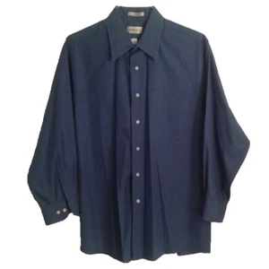 Van Heusen 17 XL 32/33 Poplin Dress shirt Blue Button Up Collar - Picture 1 of 6