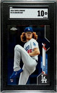 2020 Topps Chrome #176 Dustin May RC SGC 10 Gem Mint Dodgers - Picture 1 of 2