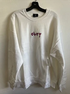 Neu OBEY Langarm Herren Designer Grafik Logo Street Art Sweatshirt Größe XL - Bild 1 von 5
