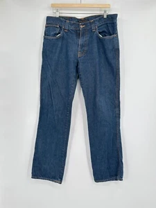 Nudie Jeans Mens Blue Organic Cotton Straight Leg Slim Jim Jeans Sz 36x34 - Picture 1 of 8