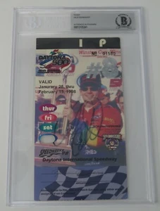 DALE EARNHARDT SR. Signed Autograph Auto 1998 Daytona 500 Win Ticket Pass BAS - Picture 1 of 6