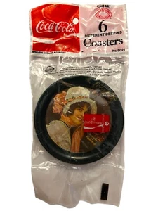 Vintage Coca-Cola 6 pc Tin Coasters Ohio Art Archive Collection 1983 Unopened - Picture 1 of 8
