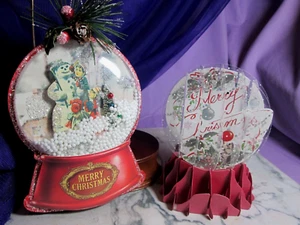 Up With Paper PopUp Merry Christmas 3D & Snow Globe Snowman w/Children 3D Cards - Picture 1 of 15
