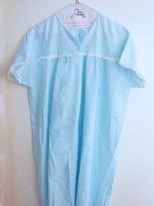Vintage "KATZ" Nightgown Blue w/ lace trim 1960s era - Picture 1 of 3