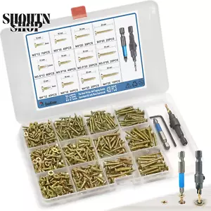 420PCS Flat Head Phillips Wood Screws Assortment Kit, Zinc Coated Carbon Steel S - Picture 1 of 12