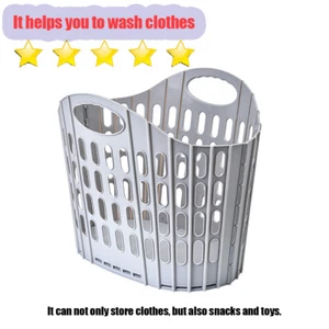 Bigger Collapsible Laundry Basket Folding Washing Clothes with Carry Handles - Picture 1 of 8