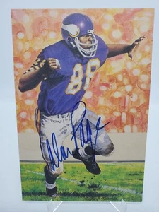 Carta artistica firmata Alan Page AUTO Goal Line GLAC Beckett BAS autenticata HOF - Foto 1 di 3