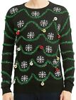 Christmas Reindeer Snowman Santa Snowflakes Ugly Holiday Knitted Sweater Cardiga