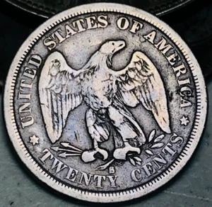 1875 S Twenty Cent Piece 20C Ungraded Circulated 90% Silver US Coin CC23483 - Picture 1 of 6