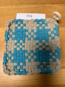 Bache Hecho a Mano Algodón Tejido Telar Almohadillas Calientes Horno Guante Trivet 5.5" - Imagen 1 de 3