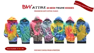 TIE DYE HOODED MULTI 3D PULLOVERS, SIZES S-4XL - Picture 1 of 8