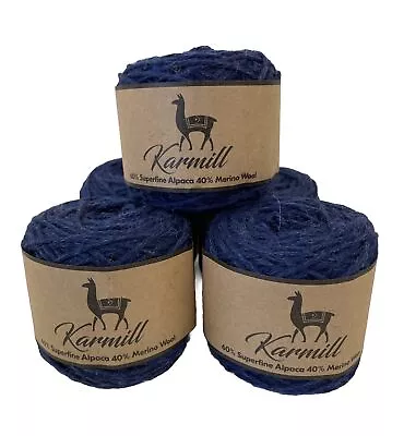 Alpaca Wool 60% Superfine Alpaca 40% Merino Worsted Weight Lot of 5 Navy Blue NB - Image 1 of 4