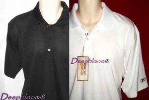 CAMISETA POLO DE GOLF REEBOK PARA HOMBRE BLANCO SÓLIDO NEGRO PEQUEÑO XLARGE XL NUEVO - Imagen 1 de 3