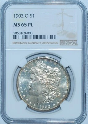 1902 O NGC MS65PL Prooflike Morgan Silver Dollar - Image 1 of 2