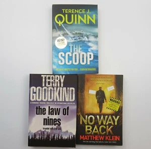 3x Thrillers Terry Goodkind Law of 9s Terence Quinn Scoop Matthew Klein No Way - Picture 1 of 3