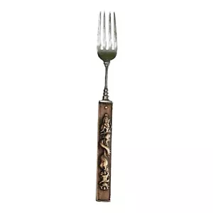 Forchetta da dessert Kozuka by Gorham in metallo misto sterling con drago serpente XIX secolo - Foto 1 di 19