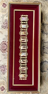 Antiguo brazalete victoriano de porcelana pintado dorado suizo francés siglo XIX - Imagen 1 de 14