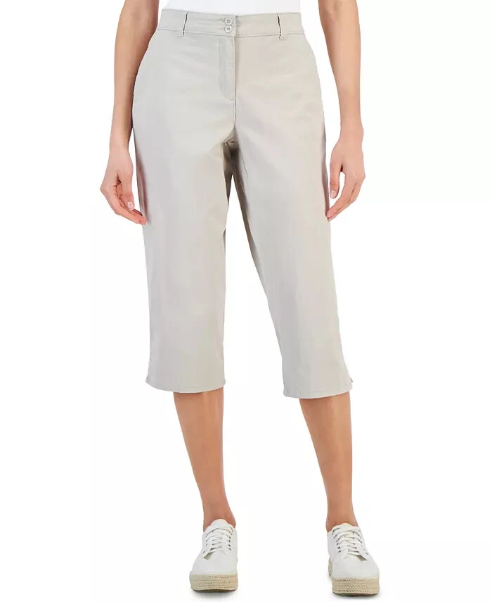 Pantalones capri Karen Scott para mujer cintura cómoda, 6 - Stonewall Foto 1 de 1