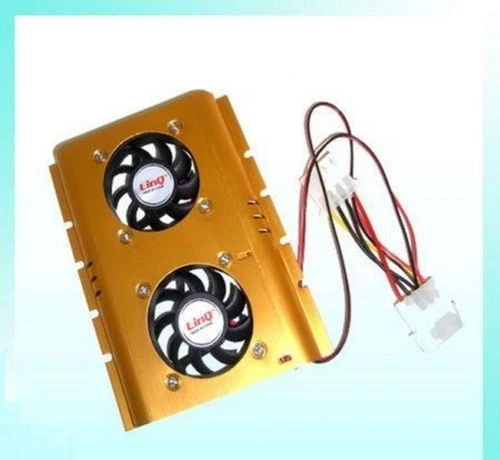 Ventilador Doble Cooler para Disco Duro | SATA & PATA (IDE) | Conector 4 Pines - Imagen 1 de 1