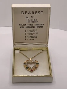 Vintage Trifari Dearest Necklace With Original Chain And Box. - Picture 1 of 7
