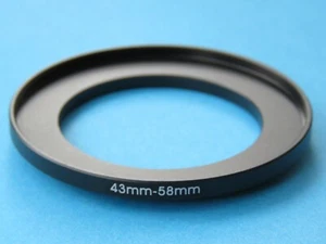 43mm to 58mm Step Up Step-Up Ring Camera Lens Filter Adapter Ring 43mm-58mm - Picture 1 of 2