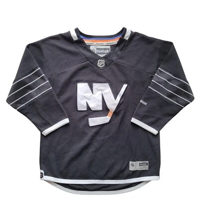 Camiseta negra de los New York Islanders de Reebok juvenil talla grande NHL hockey tercera camiseta Foto 1 de 4