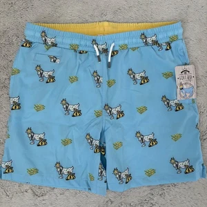 NEW Goat USA Youth XL Cash Money Bathing Suit Swim Trunks Blue Shorts Prep - Picture 1 of 10