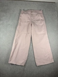 American Eagle Damenjeans Größe 14 Baggy weites Bein hoher Bund rosa Denim Boho - Bild 1 von 11