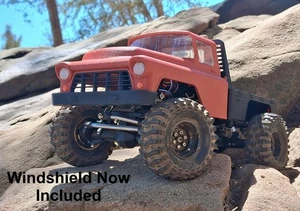 Axial SCX24 truck body Red chevy3800 1955 flatbed Fits C10 JLU Bronco & Basecamp - Picture 1 of 13