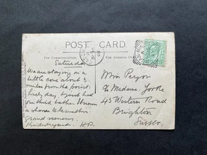 GB 1907 RUAN KLEINER QUADRATISCHER KREISSTEMPEL AUF POSTKARTE NACH BRIGHTON - Bild 1 von 2