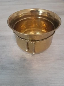 Maceta vintage de latón lacado - Imagen 1 de 3