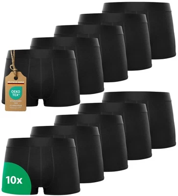 Boxershorts 10er pack Baumwolle 95% Elasthan 5 % Schwarz ÖKO-TEX 100 Zertifikat - Bild 1 von 4