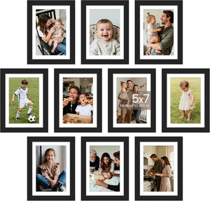 5X7 Bilderrahmen 10er Set, Display Bilder 4X6 mit Passepartout oder 5X7 ohne, Multi - Bild 1 von 12