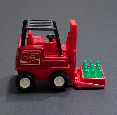Carretilla elevadora de juguete Buddy L Coca Cola y estuche de botellas roja vintage Japón *LEER* 3"X 4" Foto 1 de 4
