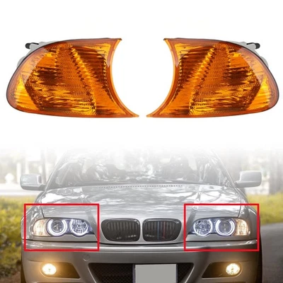 Paire De Feux D'angle Ambre Pour BMW 3 Series E46 98-01 Coupe 63126904299' - Image 1 of 4