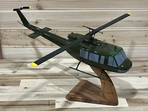 Mahogany Wood US Army UH-1 Iroquois Helicopter 19” Table Top Model NEW In Box - Picture 1 of 12