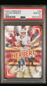 2024 Luminance Justin Herbert Red /25 PSA 10 POP 1     17A - Picture 1 of 2