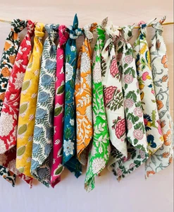 20 PCS Assorted Cloth Napkins Cotton Hand Block Printed Cocktail Dinner Napkins - Picture 1 of 13