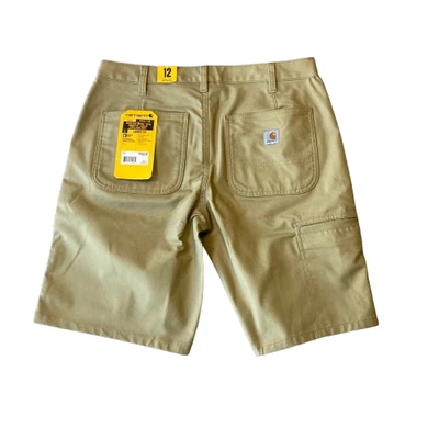Carhartt Rugged Flex Loose Fit Canvas Work Shorts Women's 12 Dark Khaki NWT - Изображение 1 из 4