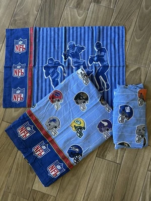 Juego de sábanas dobles y funda de almohada azul raro cascos de fútbol americano NFL de colección Foto 1 de 4