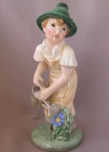 Vintage Keramos Dakon Glass Porcelain Boy Gardener Figurine Wien Austria Vienna - Picture 1 of 12