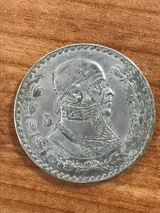 MORELOS MESSICO MEXICO 1 UN PESO 1958 Morelos Silver - Picture 1 of 3