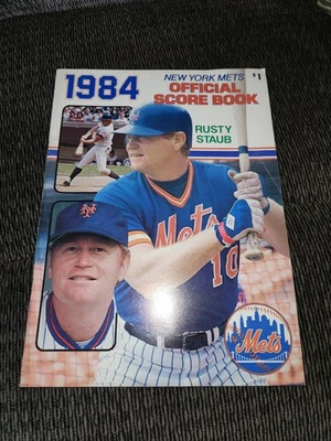 1984 New York Mets Official Score Card,marked,Rusty Staub &  Stub 9/22/84 Bonus  - Image 1 of 4