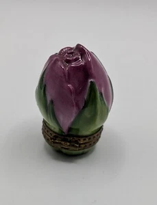 Scatola portagioie Limoges Decor Mein Rose Bud - Foto 1 di 4