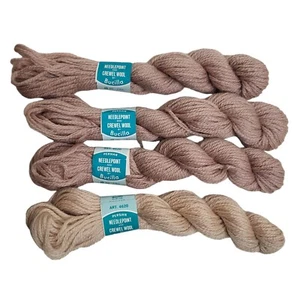 4 Bucilla Persian Needlepoint Crewel Wool Yarn Beiges #56 & #117 - 40 yd Hanks - Picture 1 of 4