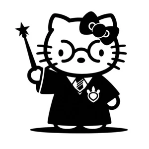 Kawaii Kitty - Calcomanía de vinilo - Diseño divertido - 10 cm - Mago - Imagen 1 de 1
